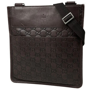 Gucci Guccissima Shoulder Bag GG Crossbody Clutch Signature Guccissima Dark